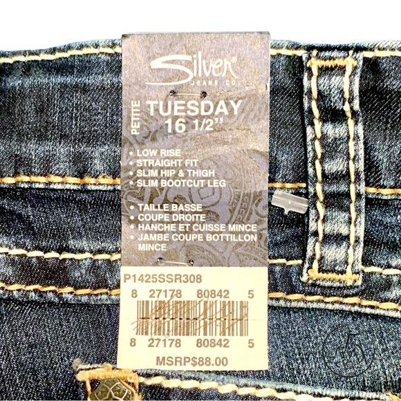 NWT Women’s Silver Jeans Tuesday 16 1/2 Size 14 Petite Runs small - Picture 8 of 14